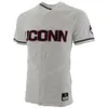 Maglia da baseball NCAA personalizzata UCONN HUSKIES College 26 T.C.SIMMONS 27 JACK PETERSEN 30 CHRIS BROWN 31 JIMMY WANG 32 MITCHELL PASCARELLA 34 BRADY AFTHIM 36 JUSTIN