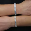 Iced Out Baguette Cubic Zirconia CZ Bracelet de tennis pour hommes Femmes Simple Fashion Cluster Hip Hop Boy Jewelry Link Chain7193822