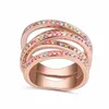 Bröllopsringar 2021 Underbar toppring för kvinnor Fashion Rose Gold-Color Luxury Engagement Jewelry Party Dress Accessories