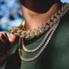 18mm Big Heavy Miami Kubańska Łańcuch Naszyjnik Złoty Srebrny Kolor Micro Pave 5A CZ Cyrkonia Hip Hop Chain Iced Out Bling Jewelry X0509