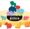 Giocattoli educativi per l'apprendimento dei bambini Animali in legno Puzzle per l'equilibrio dei dinosauri Colorato Impara per bambini Ragazzo e ragazza