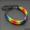 Bracelets de charme joias kimter l￩sbica presentes de namorados lgbt band tran￧a artesanal arco -￭ris gay orgulho bracelete amor delicado amizade m094fa