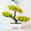 Dekorative Blumen Kränze Künstliche Pflanzen Bonsai kleiner Baum Topf gefälschte Pflanzen -Topf -Ornamente für Raumtisch Dekoration El Garden Home de