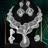 Boucles d'oreilles collier Blachette mode luxe fleur 4 pièces pour femmes Banquet de mariage africain zircon cubique Dubai ensembles de bijoux de mariée