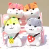 Keychains 11cm Backpack Hamster Plush Toys Soft Stuffed Dolls Small Bag Pendant Gift Hanging Stroller Accessories