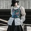 [EAM] femmes blanc motif imprimé Blouse revers manches longues lanterne coupe ample chemise mode printemps automne 1DD6212 21512