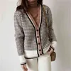 Colorfaith Winter Spring Women's Sweaters Plaid Fashionable Korean Style Checkered Stickning Oversize Cardigans SWC291 211103