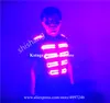 Décoration de fête RE33 Ballroom Dance Costumes de lumière LED DJ Stage porte Luminour T-shirt Summer Perform manches courtes Glowing Hommes Vêtements