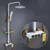 Ensembles de douche de salle de bains Robinet mitigeur thermostatique à montage mural en laiton Baignoire à poignée unique avec poche