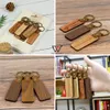 Blank wooden keychain Custom Logo Portable Straps Leather Keyring Promotion Souvenir Gift Walnut Maple Wood Laser Engraving Keychains