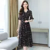 Spring Summer Black Vintage Floral Chiffon Midi DrPlus Size Boho Beach Sundr2021 Elegant Women Party DrMaxi Vestidos X0621