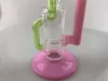 Acessórios para fumar, articulação de 14mm, bong, rosa sólido e verde