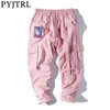 PYJTRL Pantaloni della tuta Hip Hop Pantaloni con ricamo Pantaloni della tuta Streetwear Pantaloni da jogging Track CasuaL 210715