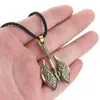 Pendant Necklaces Kinitial Nordic Viking Necklace Men Runes Double Axe Amulet Scandinavian Charm Vintage Jewelry Colar