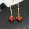 Beadsnice 14k الذهب شغل رومانسية أقراط العاج الأبيض استرخى القرط