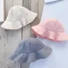A888 İlkbahar Yaz Bebek Pamuk Şapkalar Çocuklar Kova Şapka Erkek Kız Sunhat Ilmek Prenses Çocuk Güneş Kapaklar