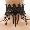 Chokers góticos sexy sexy halloween preto colar colar de colar de retro bruxa mágica mágica vitoriana jóias femininas damas