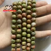 Autres perles de pierre naturelle Unakite lisse ronde entretoise en vrac 4 6 8 10 12 MM 15 "brin pour la fabrication de bijoux bracelet à bricoler soi-même collier Rita22