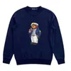 New Premium Plush Long Sleeve Pullover Bear polos Shirt T-Shirt Cartoon Bear Loose Round Neck Printed Bear T-Shirt