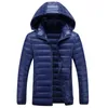 Mężczyźni Parkas Plus Size Winter Ciepła kurtka Męska Puffer Płaszcz Mężczyzna Kapturem Płaszcz Pikowane Kurtki