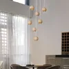 Lámparas colgantes de bolas de madera Vintage para sala de estar, 1/3/7/10 cabezales, iluminación para decoración del hogar, lámpara colgante para restaurante