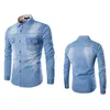 Magliette men039s camicia da camicia a maniche lunghe 2021 giacca autunnale di tendenza autunnale in forma slim fit denim in cotone top blusa 7550651