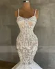 Dentelle Sirène Pleine 2021 Robes De Mariée pour Arabe Bretelles Spaghetti Balayage Train Grande Taille Robes De Soirée De Mariée Robe De Mariage