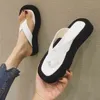 Meotina Flip Flop Sandales Square Toe Diapositives Plate-forme d'été Pantoufles compensées Design de mode Sandasl Femmes Chaussures Blanc 210520