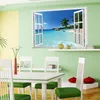 Fensteraufkleber, Sommer-Strand-Wandaufkleber, Dekor, große abnehmbare Meer-3D-Ansicht-Landschaftsaufkleber