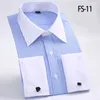 Aoliwen men French dress shirt with Cufflinks Flannel long sleeve high quality smart casual shirt for men spring and autumn 210708