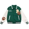 Heren Jassen Vintage Baseball Varsity Jas Cartoon Patchwork Color Bomber Harajuku College Style Oversized Coat Unisex Herfst