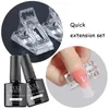 Nail Gel Extension Set 30ml Acryle Quick Building UV Kit Rosa Clear Poly Tips Forms Degreaser Manikyr Verktyg GL1901-B