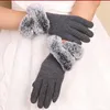 Fingerless Gloves Brand Fashion Women's Winter Imitation Fur Thin Wrist Warm Fake Mittens Female