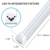 8FT Linkable LED Shop Light Fixture LED Tube Lights 2FT 4FT 5FT 6FT 8 Feet T8 56W 72W 120W Double Side V Shaped Integrated Fluorescent Light Replacment