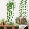 5 adet 230 cm Yeşil Yapay Yapay Yapraklar Garland Sahte Ivy Yaprak Bitkiler Vine Creeper Çelenk Ev Bahçe Düğün Için DIY Parti Dekorasyon