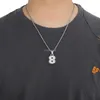 Colar com pingente de algarismos arábicos em ouro 18K, corrente de 60 cm, conjunto de joias de hip hop, diamante de cobre, zircão, número, colares para mulheres, homens, Will e Sandy, serviço de dropship