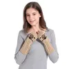 Fingerless Gloves 2021 Ly Woman Winter Warm Knitted Long Twist Plus Thick Half Finger Mittens Free