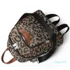 Kvinnor Ryggsäck Skulder Tygkassar Handväskor Stor Capcity Högkvalitativ Oxford Leopard Fashion Luxury Desigers Purse Girl Shopping