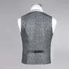 Gilets pour hommes Slim Fit Mens véritable gilet gris imprimé costume d'affaires décontracté en peau de mouton véritable gilet en cuir hauts de haute qualité