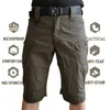 S-5XL Men's Classic Outdoor Waterproof Hiking Fishing Shorts Military Multi-pocket Tactical Cargo No Belt 210629