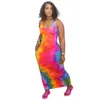 New Ladies Long Dress Solid Color Tie dye Short Sleeve Casual Skirt U-neck Big Swing Fashion Printed Sleeveless