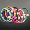 Natural Real White Fresh Water Pearl 11-12mm Silicone Rubber Band Bracelet Women Girl Men Jewelry