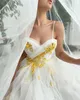2021 Boho Ivory Wedding Dresses для свадебного платья с высоким расщеплением.