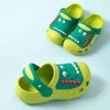 Summer Cute Cartoon Dinosaur Boys and Girls Beach Hole Baby Garden Kids Children Slippers Shoes KSS02 210712