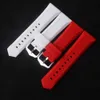 Watchband Strap Red White Rubber Silicone Watch band 23mm 24mm 26mm 28mm Waterproof Watches accessories for DZ4292 DZ4281 DZ4305