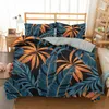 Set di biancheria da letto Nordic Tropical Green Plant Leaf Print Set Copripiumino moderno con federa Copripiumino Biancheria da letto