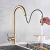 Matte Black /Nickel Kitchen Faucet Pull Out Kitchen Sink Water Tap Single Handle Mixer Tap 360 Rotation Kitchen Shower Faucet 211108