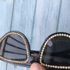 Sunglasses Vintage Black Women Cat Eye Handmade Rhinestone Female Eyewear UV400 Sun Glasses1893430