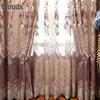 シェニールステッチ厚い刺繍布カーテン生活のためのカスタムブラックアウトカーテンを完成しましたダイニングルームベッドルーム210913