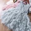 Koronkowe dziewczyny księżniczka sukienka puszyste ciasto Smash sukienki dla dzieci kostium na przyjęcie bożonarodzeniowe ślub urodziny Tutu suknia odzież dziecięca